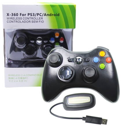 Bezdrátový ovladač XBOX 360 / PC 2,4 GHz černý