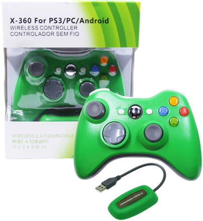 Bezdrátový ovladač XBOX 360 / PC 2,4 GHz zelený
