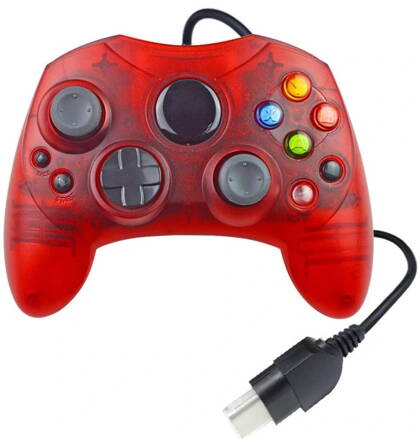 XBOX Original ovladač červený transparent