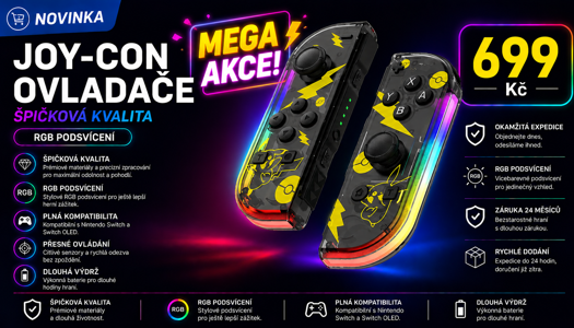 stylové ovladače Joy-Con